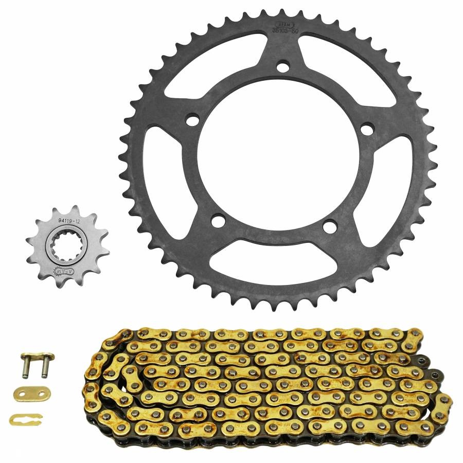 Kit catena adattabile per mbk 50 x-limit supermoto 2002 - yamaha 50 dt r 2002 42