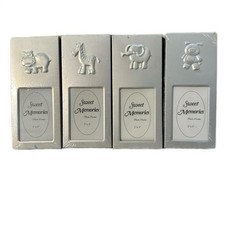4 Photo Fames For New Baby Baby Shower Nursery Gift Safari Theme Animals Cute