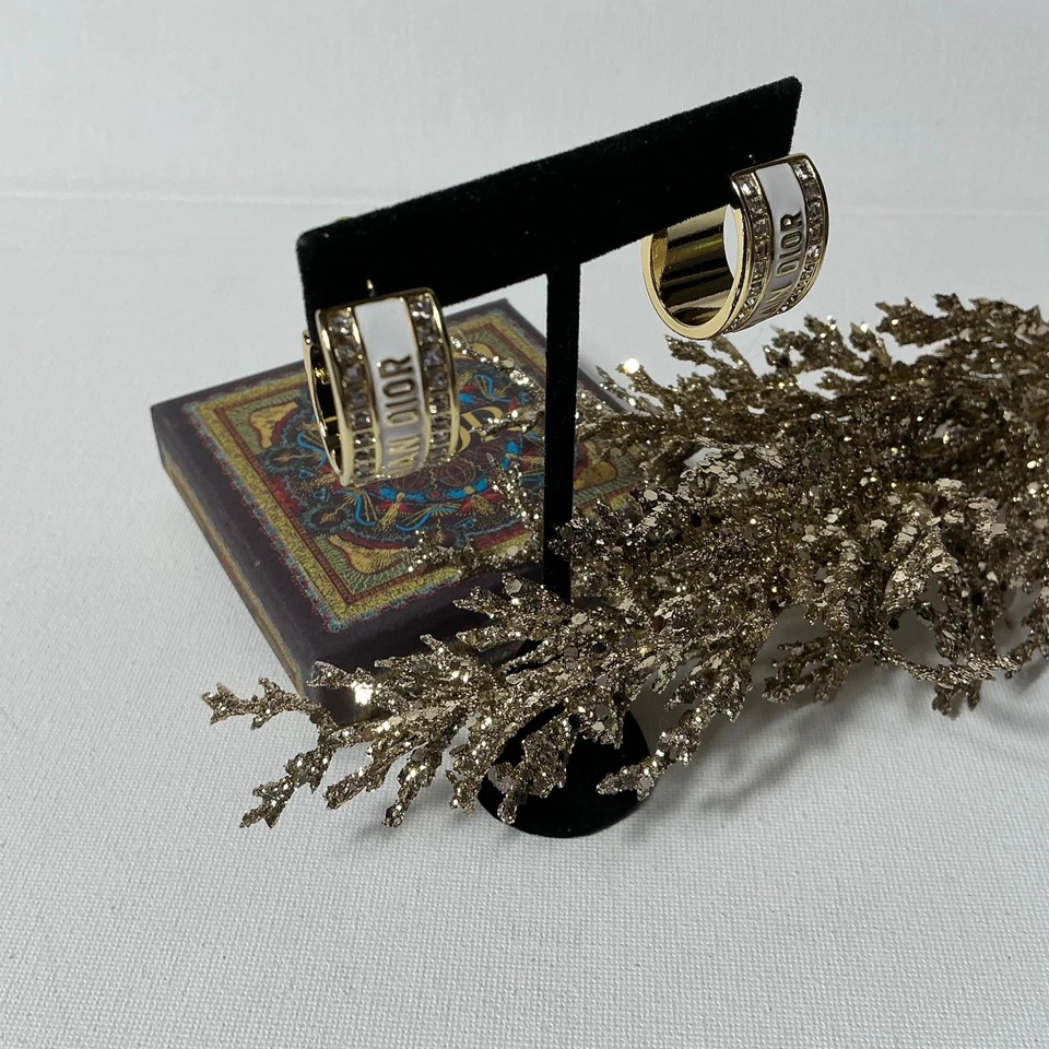 Pendientes Dior blanco y oro Foto 2 de 3