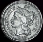 1870-P Three Cent Nickel — photo from another recent sale