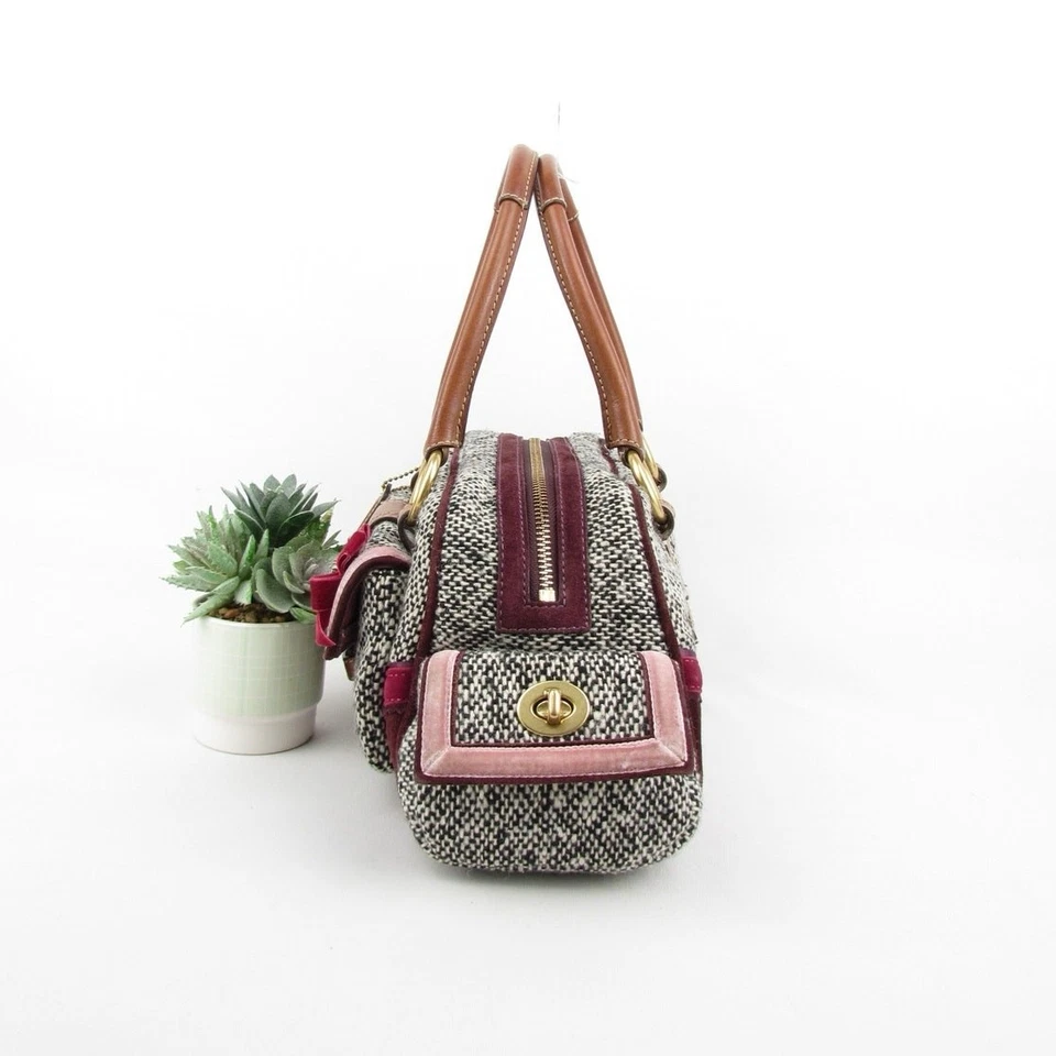 Coach Vintage Y2K Tweed & Velvet Bow Bag - Image 4 of 4