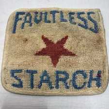 Faultless Starch Advertising Hot Pad White with red and blue