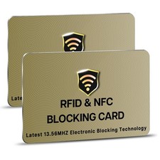 RFID Blocking Cards 2 Pack One Card Protects Entire Wallet Purse For Men