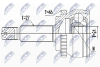 NTY Gelenksatz, Antriebswelle NPZ-HY-557 FüR Hyundai KIA