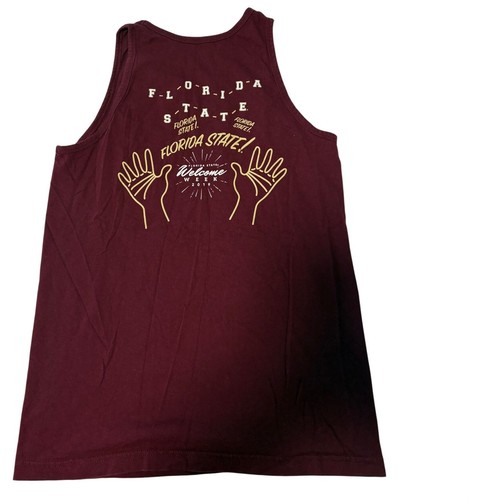 Florida State Seminoles FSU Welcome Mens Tank Top Shirt Burgundy Shaka Wear M - Picture 2 of 5