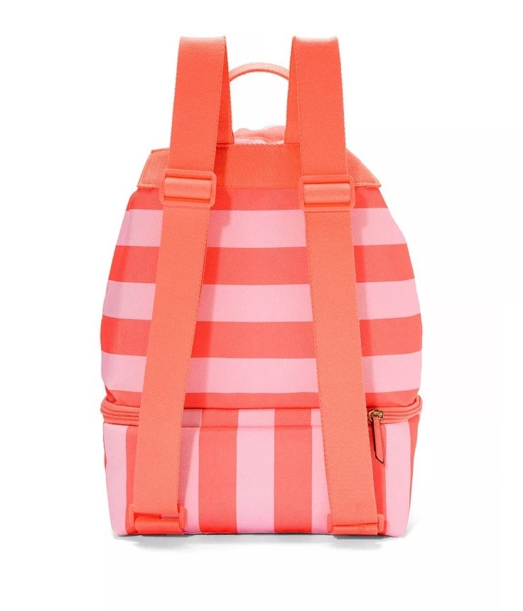 Victoria's Secret Pink & Coral Stripe ULTIMATE BEACH BAG backpack Cooler NWT - Image 2 of 3
