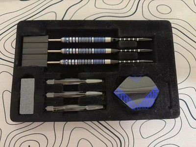 Formula FST180 Gen2 Black + BLUE Rings Tungsten Darts Steeltip 21 grams-#0311G