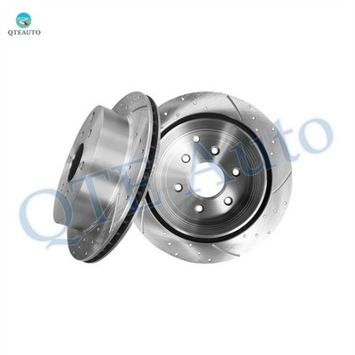 Rear 286mm Drilled Slotted Brake Disc Rotors For 2005-2015 Nissan Xterra