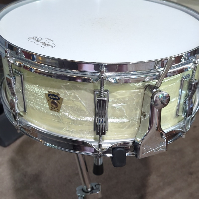 Ludwig WFL Classic Vintage Snare Drum White Marine Pearl Chicago USA