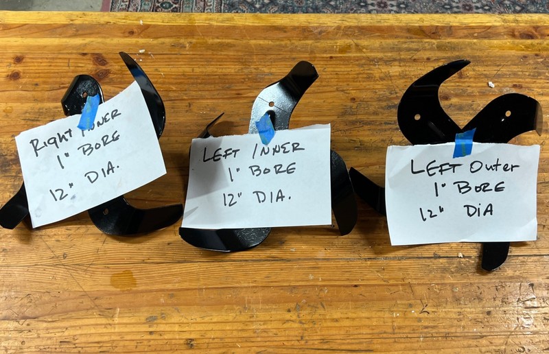 Three Craftsman 5 .5 HP 24” Front Rototiller Tines. 156924, 156923, 156925.