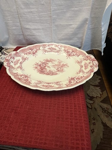 Maddock, John & Sons China BOMBAY-RED (SCALLOPED) 17" Oval Serving Platter - Picture 10 of 21