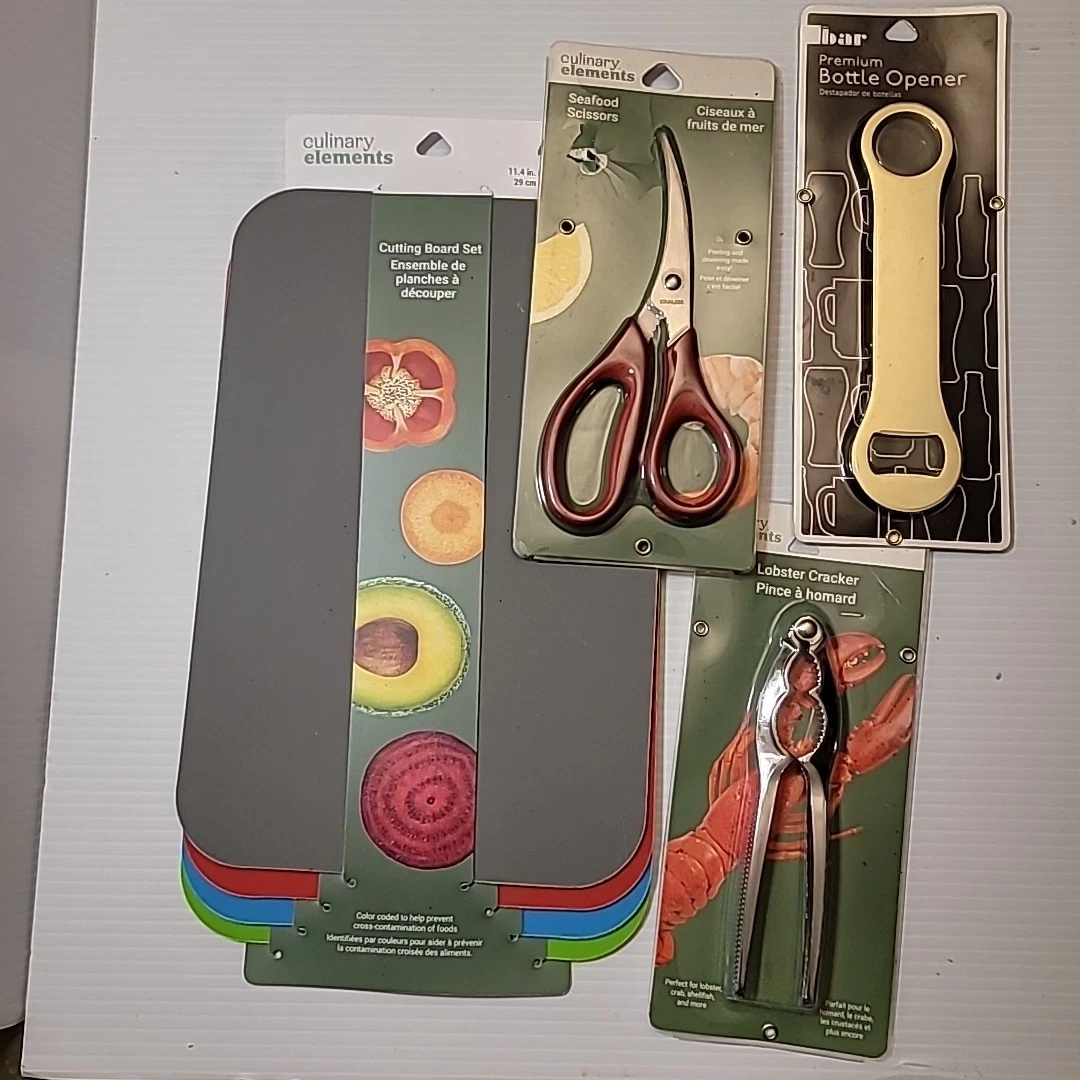 Kitchen Bundle Cutting Boards Seafood Scissors Lobster Cracker And Bottle Opener