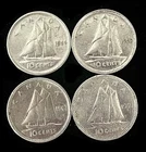 LOT OF 4 CANADIAN SILVER DIMES 1944, 1945, 1947, 1949