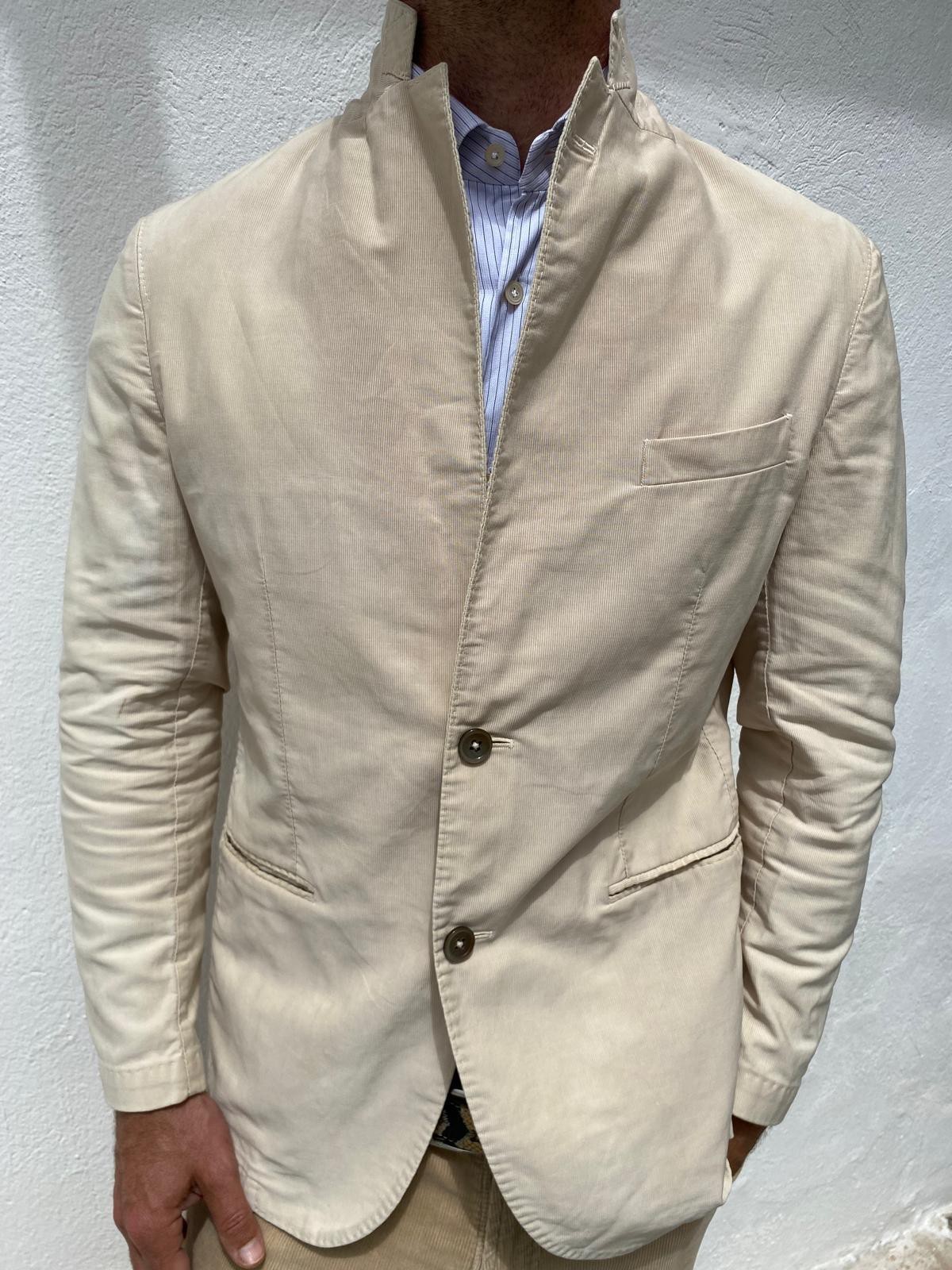 L.B.M 1911 Lubiam Men's Beige Cotton Jacket Size 38-40 UK Vintage RRP £350 image 3