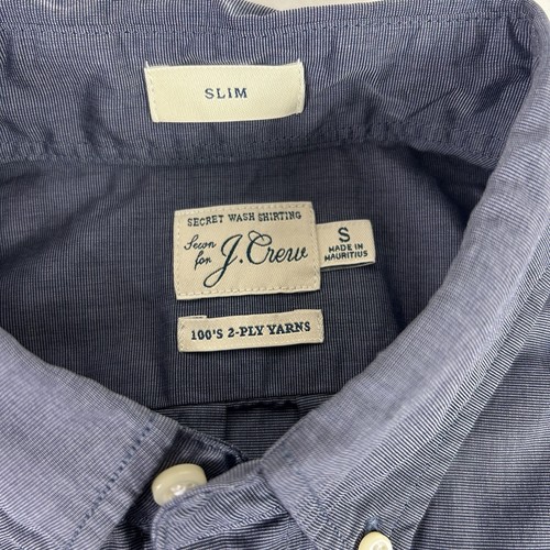 J. Crew Slim Secret Wash Baumwoll Popeline Hemd Montclair Navy Blau Gr. S Neu mit Etikett - Bild 8 von 13