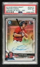 2018 Bowman Draft Chrome Pick Refractor Triston Casas PSA 10 GEM MT Auto 1f5h