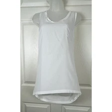 Tank Front Panel with Draped Back, White, Sz: S, 49-44