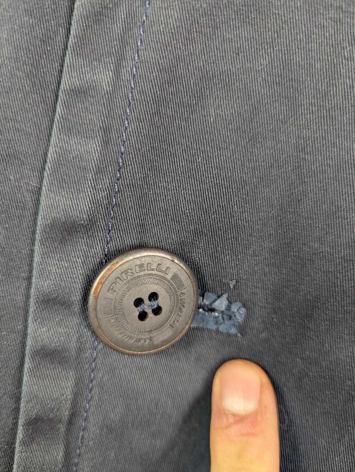 Vintage Pirelli PZero 2000s Y2K Navy Size 50 / Large Double Breasted Trench Coat image 3