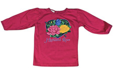 Vintage Oshkosh Girls Highland Rose Floral Pink LS Shirt 12 Months USA Made