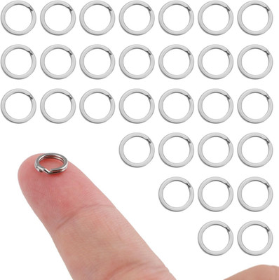 30pcs Split Rings, 8mm Stainless Steel Small Key Chain