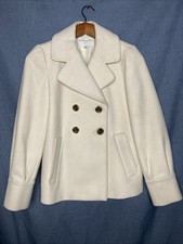 Banana Republic Double Breasted Wool Blend Peacoat Preppy Sophisticated Small