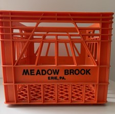 Meadow Brook Dairy Orange Vintage 1982 Milk Crate - Heavy Duty -