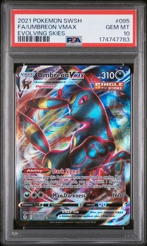 Pokémon TCG Evolving Skies Umbreon VMAX Full Art Card 95/203 PSA 10