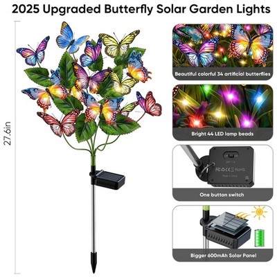 Solar Powered Butterflies: 68 Color-Changing LEDs
