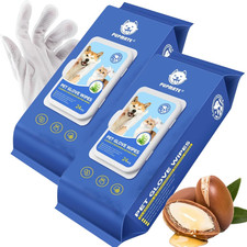 Pet Cleaning Glove Wipes for Dogs  Cats, Hypoallergenic Deodorizing Disposable