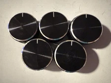 Volume Control Knobs Black Aluminum Lot Of 5