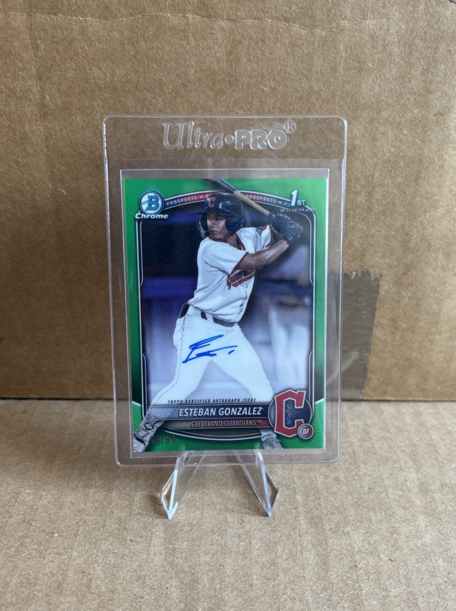2025 Esteban Gonzalez Bowman Chrome 1st Auto Green Refractor # /99