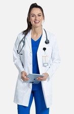 Cherokee Women  s Medical Lab Coat  Style 2316  Modern Classic Fit   White   30"