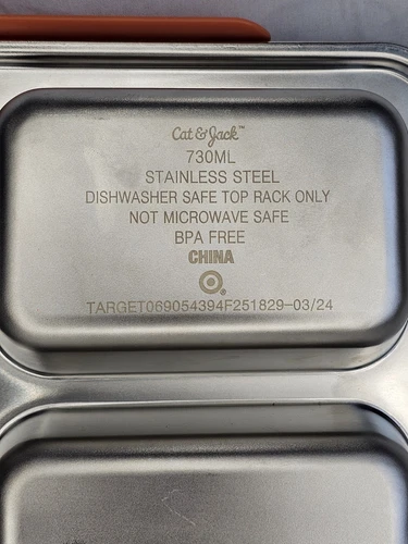 Cat And Jack Metal Shark 4 Section Bento Box ▪︎ New Without Packaging - Picture 6 of 8