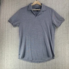 Cuts Polo Shirt Mens Medium Gray Curve-Hem Modern Casual Performance Made Peru