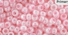8/0, Toho Seed Beads, 908, Dyed Ceylon BABY PINK, 10 grams, TR-08-908