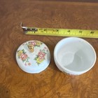 Floral Porcelain Trinket Box with Lid, Gold Accent, 3.5" Made in China — photo 2