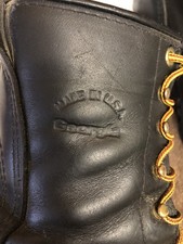 Vtg GEORGIA Boots Mens 7 W Black Leather Soft Toe USA Made Workwear Lace Up