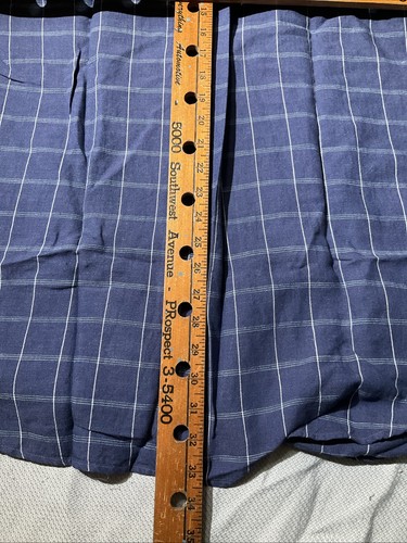 Neu mit Etikett Roundtree & Yorke Hemd Herren XL blau Leinen Baumwolle Knopf kariert pflegeleicht - Bild 9 von 10