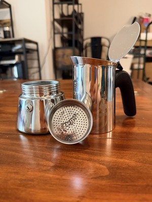 Bialetti X25B Stainless Steel Stovetop Espresso Maker, Gas/Electric/Induction