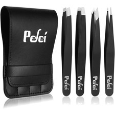 Compact Stainless Steel Tweezers Set for Facial Hair - Perfect for Home  Travel