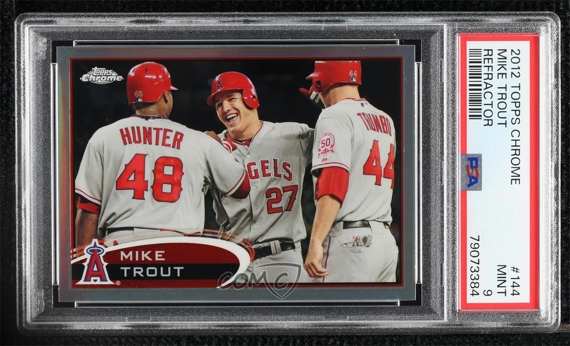 2012 Topps Chrome Refractor Mike Trout #144 PSA 9 MINT 03jh