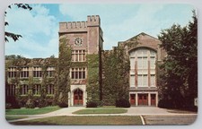 Muncie Indiana Ball State Teachers College Library Assembly Hall Postcard