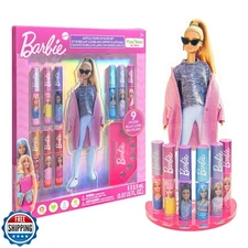 Barbie Lip Gloss with Acrylic Stand for Storage and Display, Plant Based Lip 