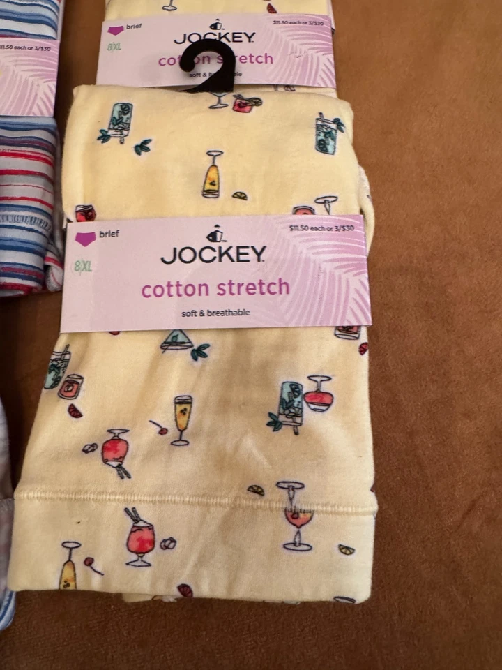 8 / XL Women's Jockey Cotton Stretch Brief 4882 Lot of 6 pair underwear print - Image 3 of 4