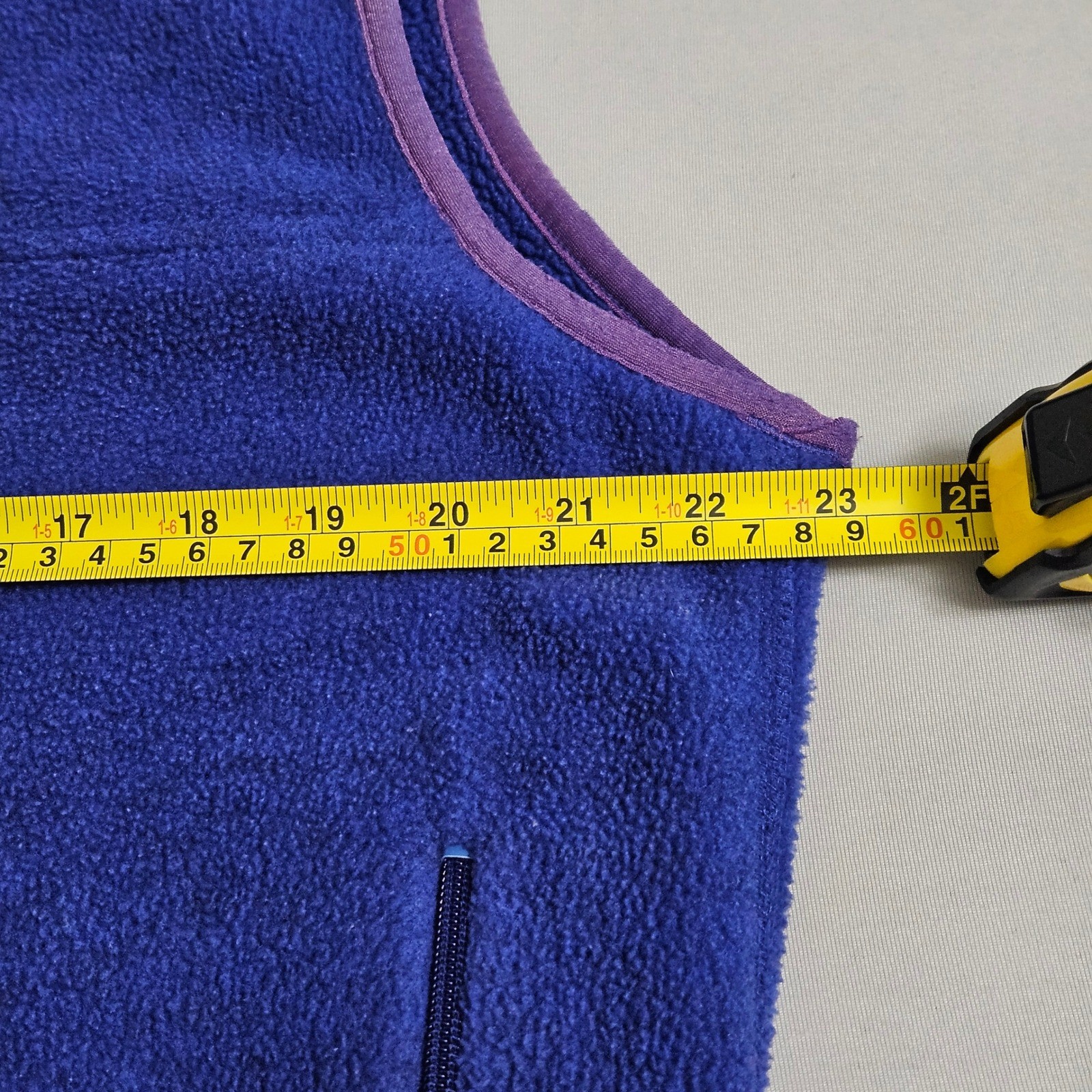 VTG Patagonia Blue Fleece Vest Purple Trim USA Made Outdoor Gorpcore Unisex L thumbnail 10