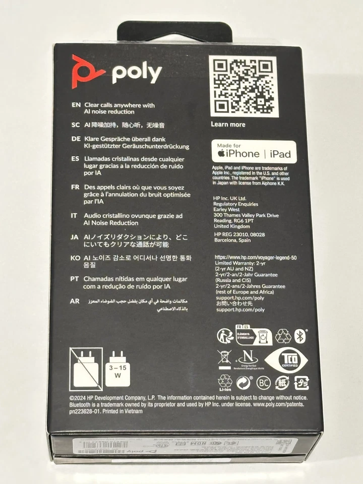 POLY Voyager Legend 50 Noise Cancelling Bluetooth Headset OPEN BOX - Image 3 of 3