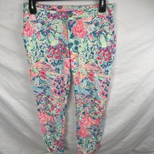 Lilly Pulitzer Alina Ankle Pant Serene Blue Gypsea Colorful Sz 8 Cruise Coastal