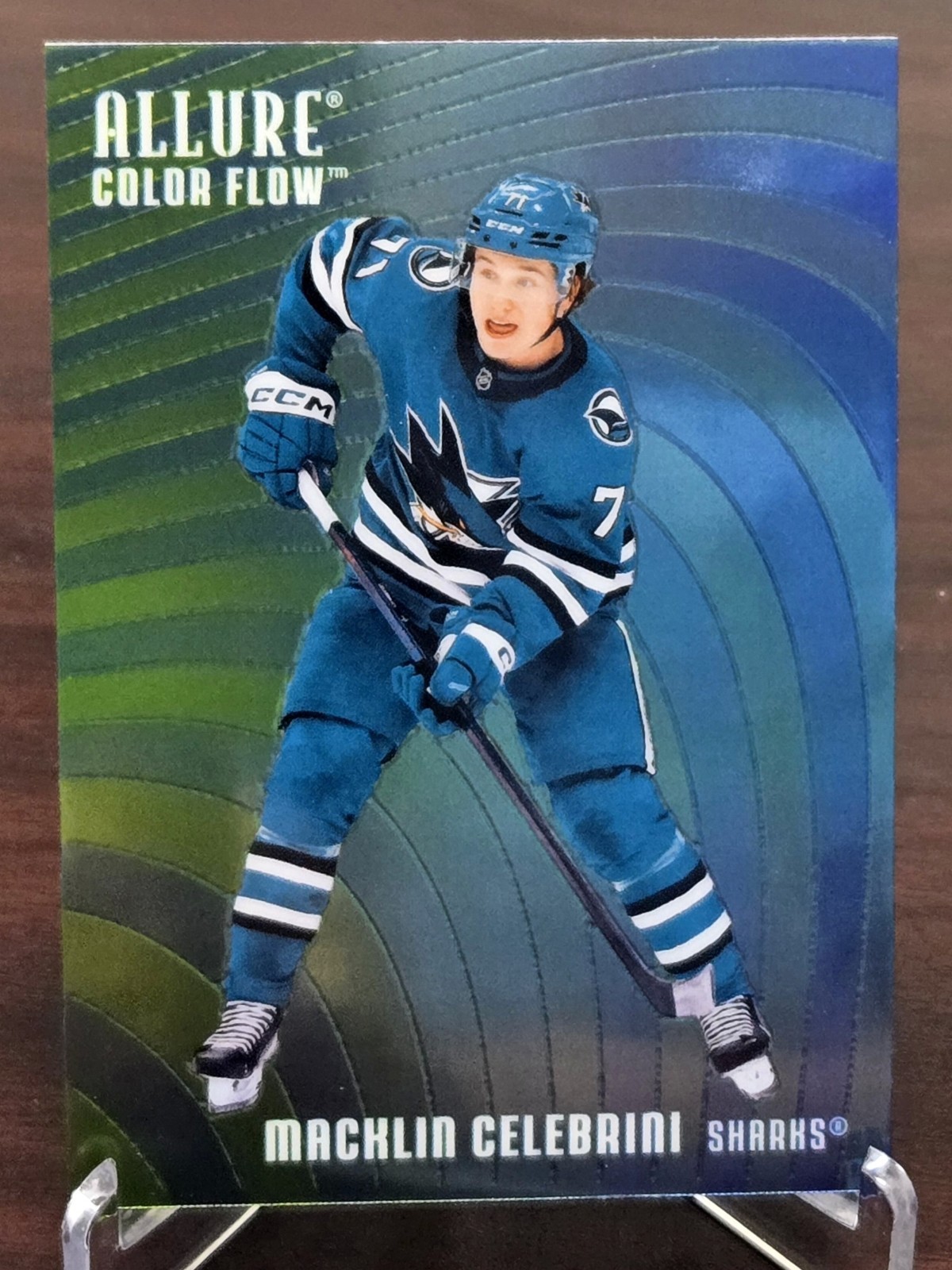 2025-26 Allure Color Flow Macklin Celebrini #CF-28 Green-Blue