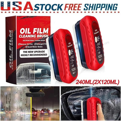 #ad 240ML Automotive Oil Film Cleaning Brush Glass Board Car Windows Cleaning Brush $5.88