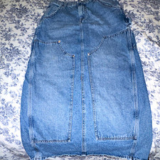 BDG Womens Blue Denim Cargo Midi Skirt Size S...